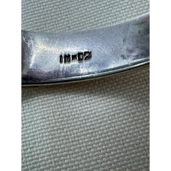 Vintage Bracelet Taxco Mexico Sterling Cuff Modernist Hinged Wide Streaks IN-02 - Picture 7 of 11